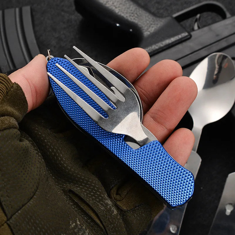 4 in1 Foldable Camping Utensil Set