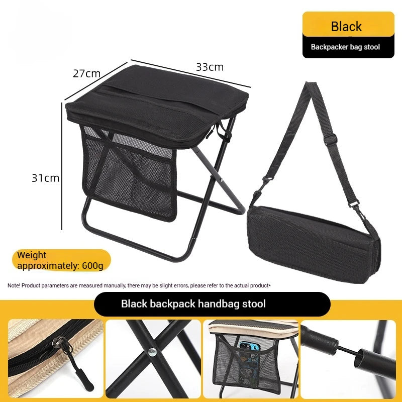 Foldable Backpack Stool Portable Folding Stool With Carry Bag