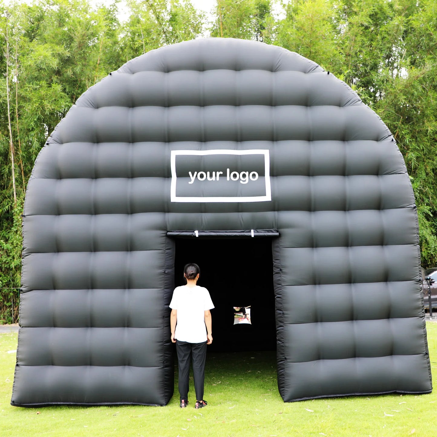 Large Black Inflatable Tent(15x15x14FT) Includes Blower Square