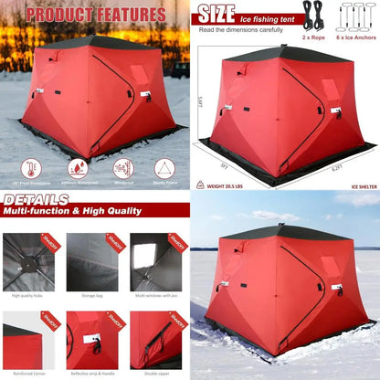 300D/600D Insulated Ice fishing Shelter 2-3 Person