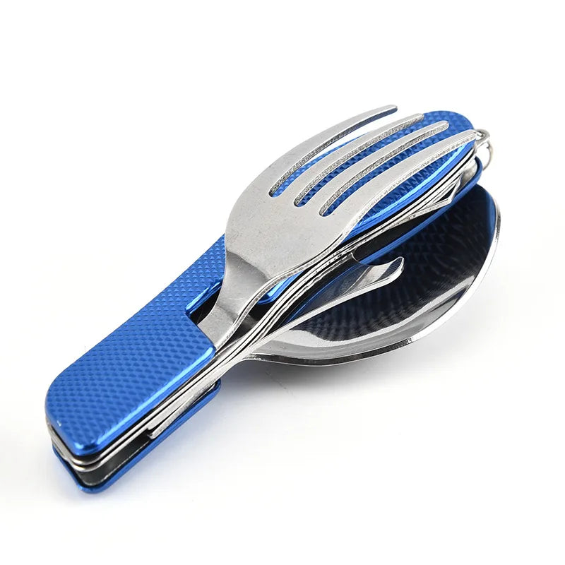 4 in1 Foldable Camping Utensil Set