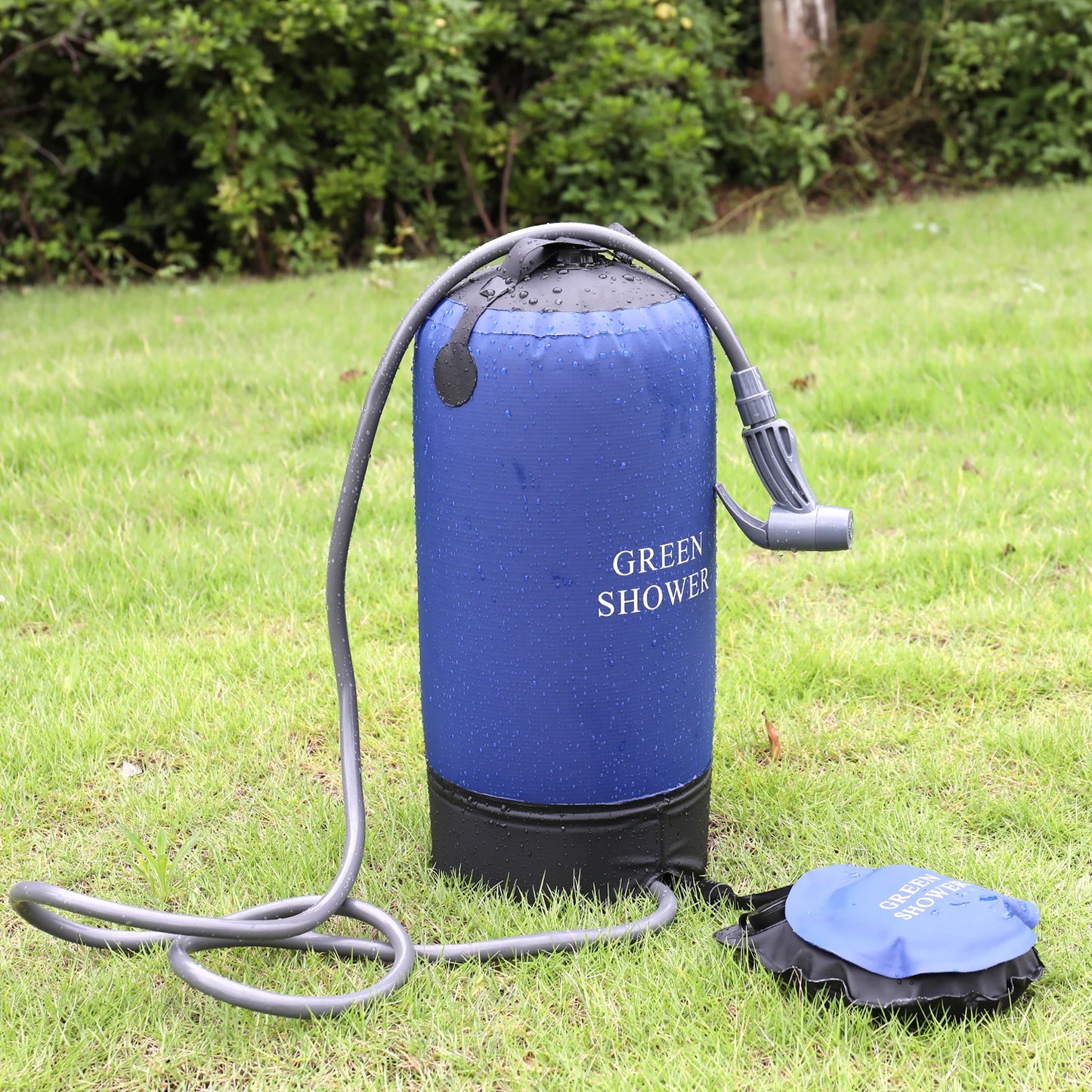 Outdoor PVC Pressure Shower with Foot Pump Lightweight Inflatable