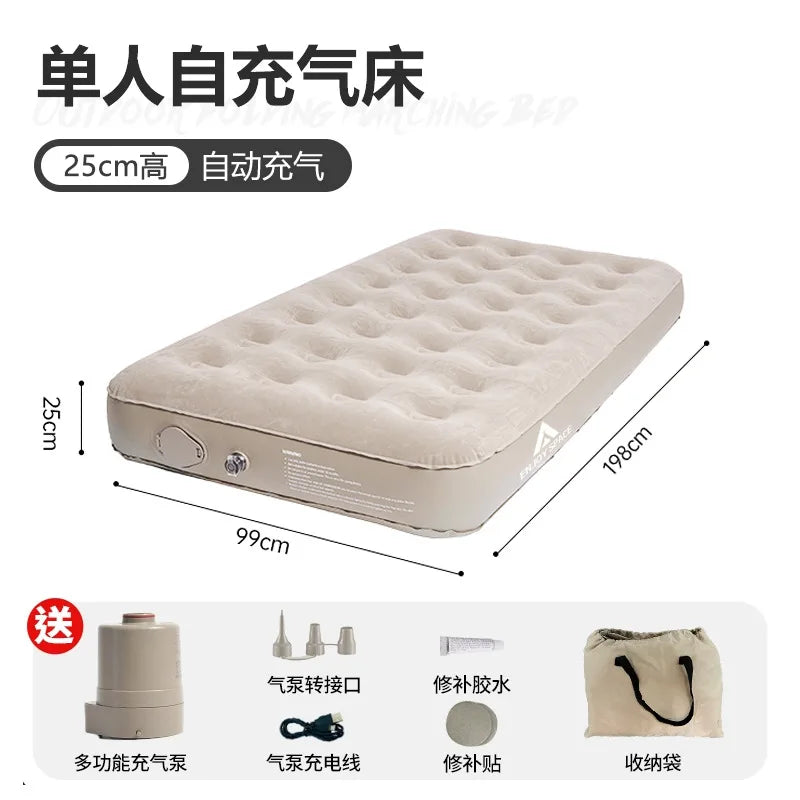 Queen portable Camping Self Inflatable Bed Twin