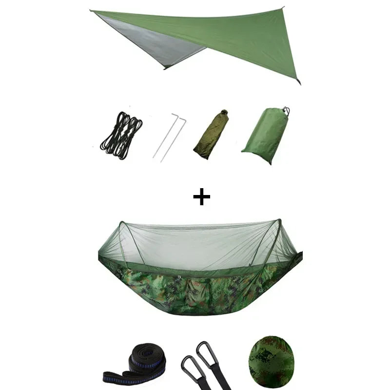 Pop-Up Portable Camping Hammock with Mosquito Net