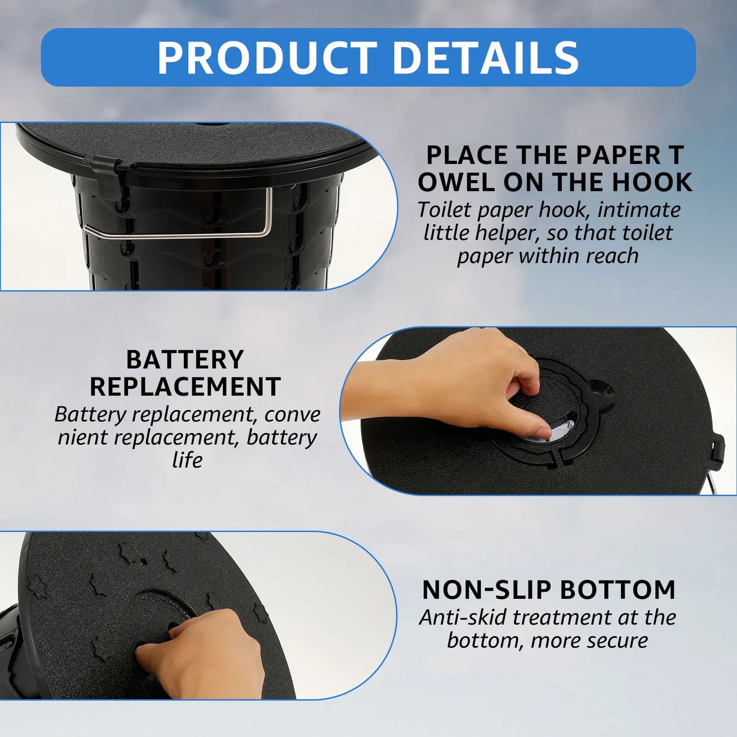 Portable Toilet Retractable Camping Toilet Height Adjustable