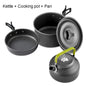 Outdoor camping cookware set aluminum non stick pot