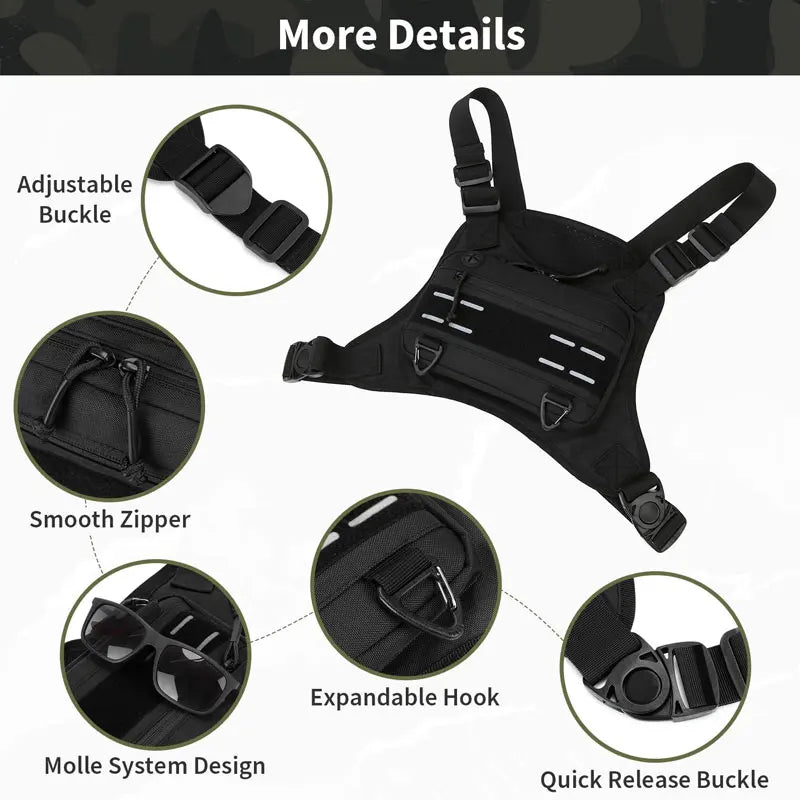 Outdoor Chest Bag For Men Front Rig Pouch
