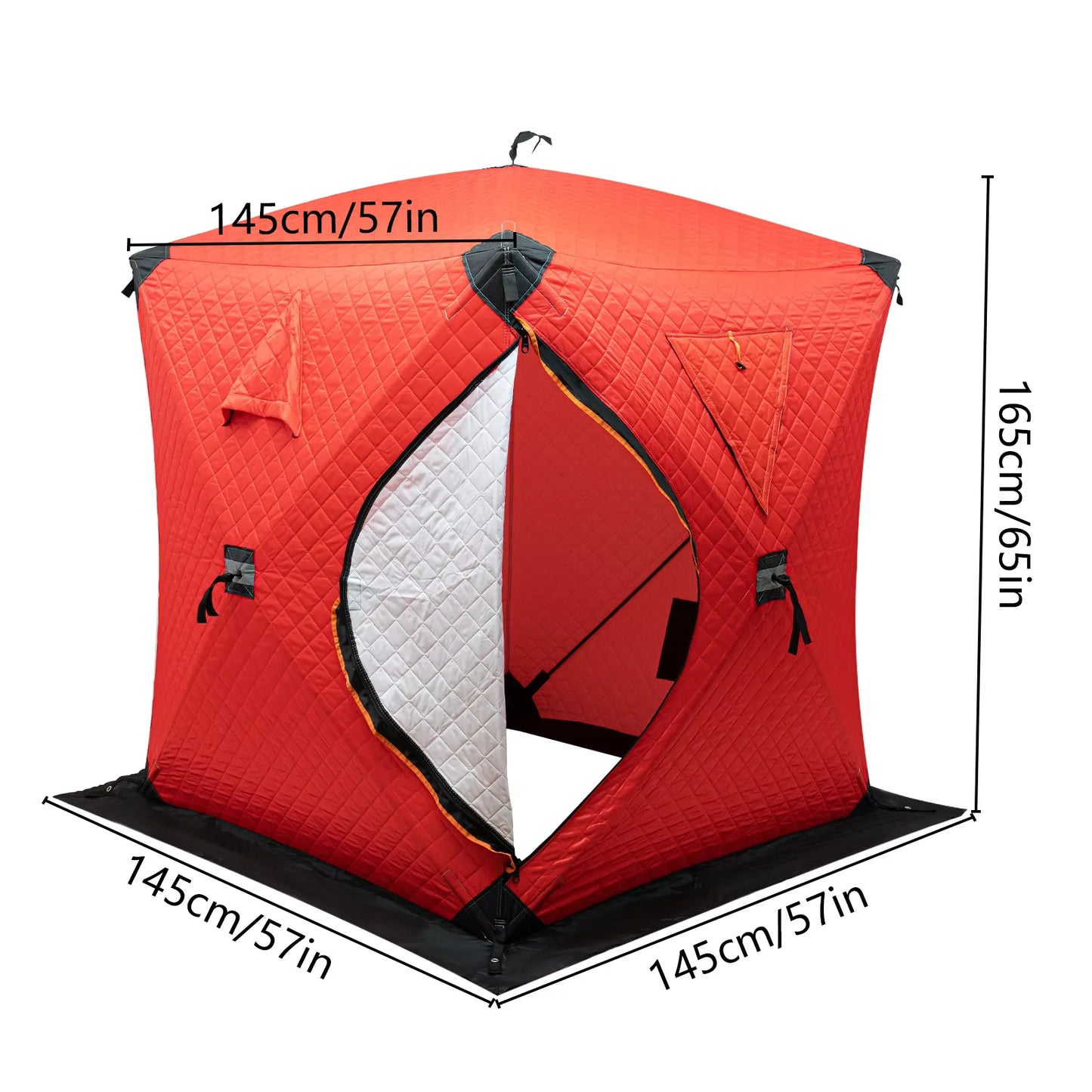 Insulated Ice Fishing Tent Freestanding for 1-2 Persons