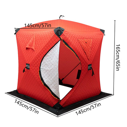 Insulated Ice Fishing Tent Freestanding for 1-2 Persons