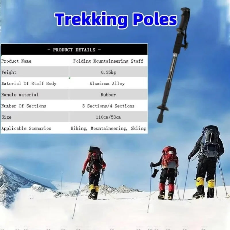 Trekking Poles Shock Absorption Foldable Ultralight Hiking Pole