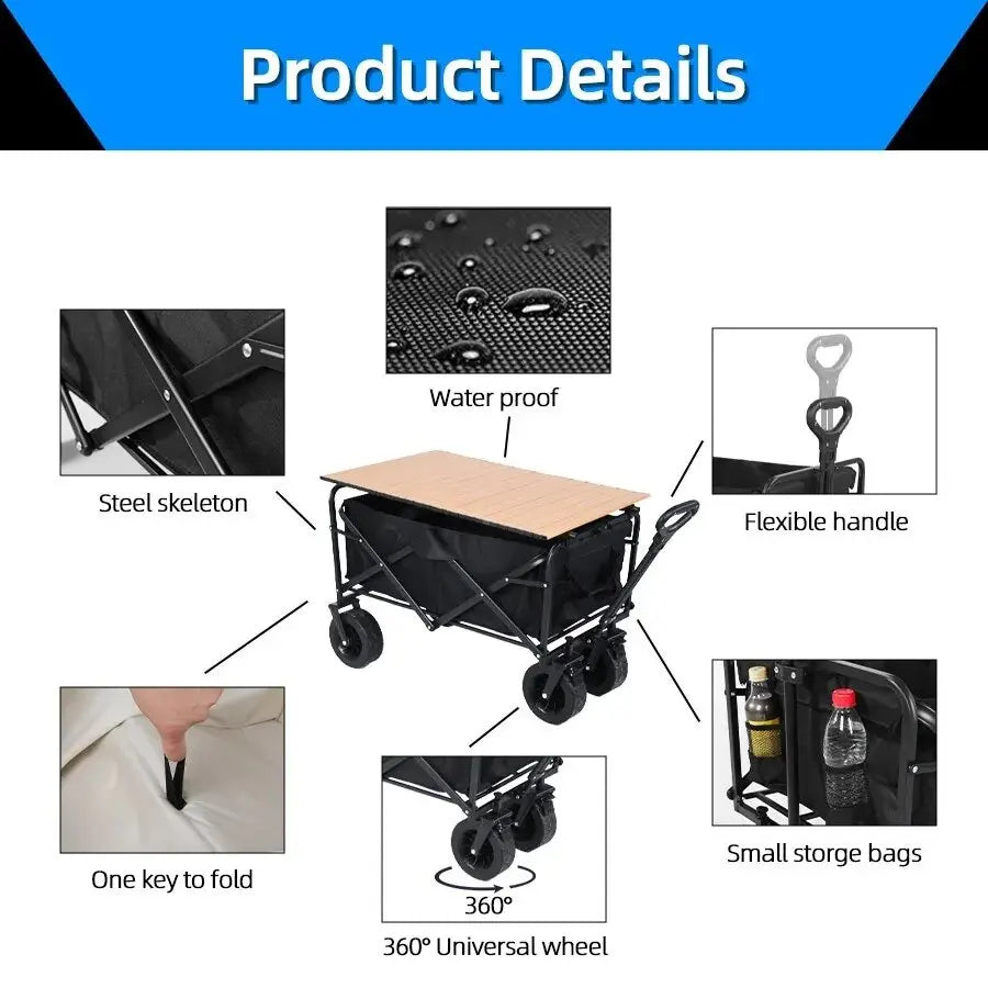 Collapsible Folding Utility Cart Wagon