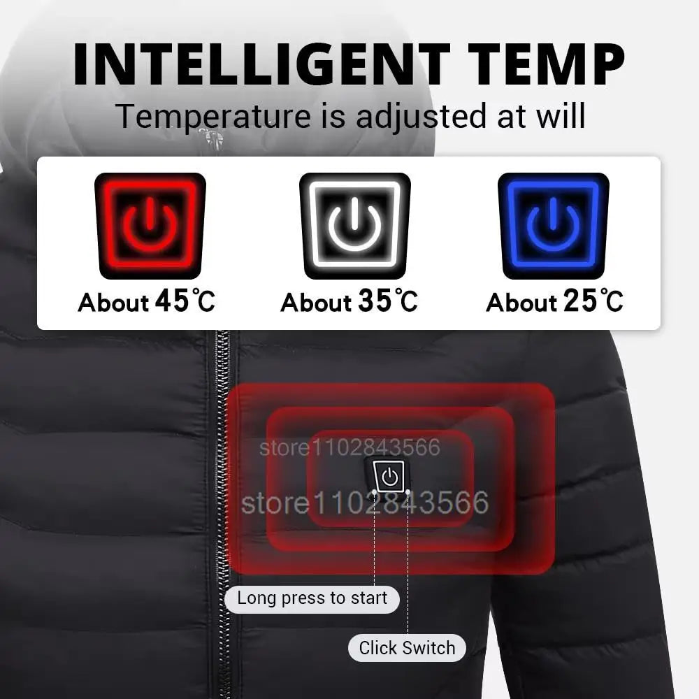 Men Heated Jacket USB Electric Heated Coat