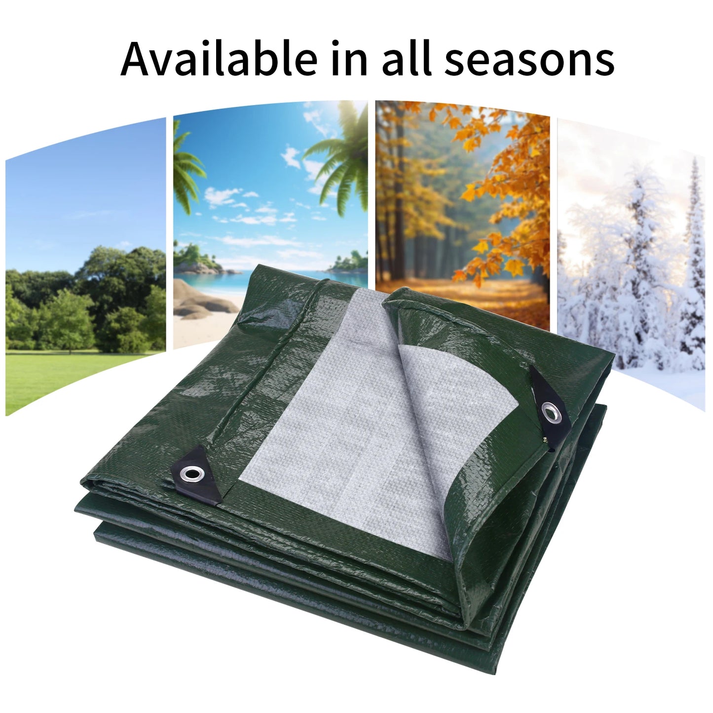 Large PE Tarpaulin Waterproof Sheet Cover with Reinforced Grommets