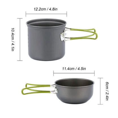 Camping Cookware Mess Kit Ultralight Camping Pot