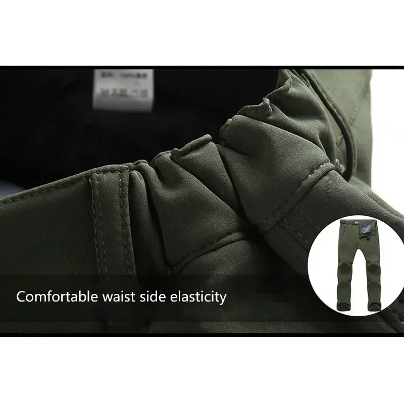 Warm Winter Men Soft Shell Pants Waterproof