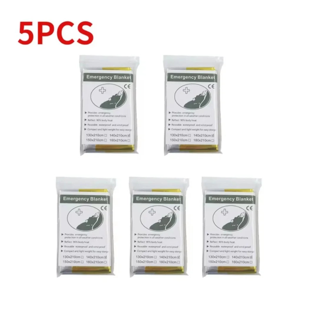 5-30Pc Outdoor Emergency Gold-Sliver Survival Blanket