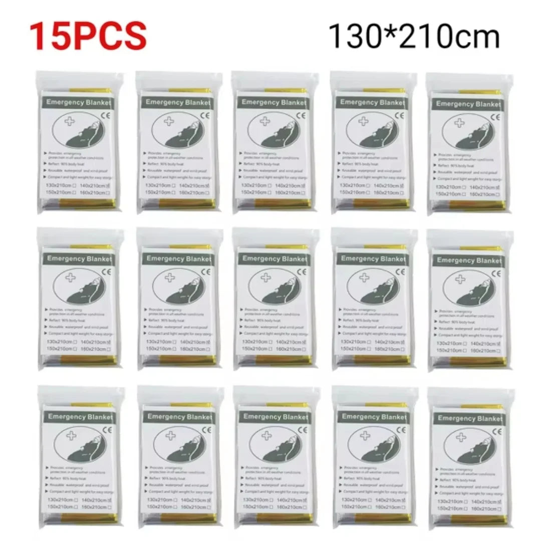 5-30Pc Outdoor Emergency Gold-Sliver Survival Blanket