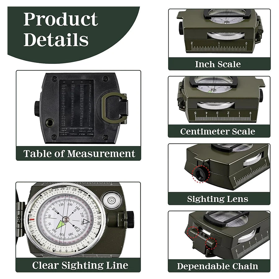 Tactical Survival Compass - Waterproof & Shockproof