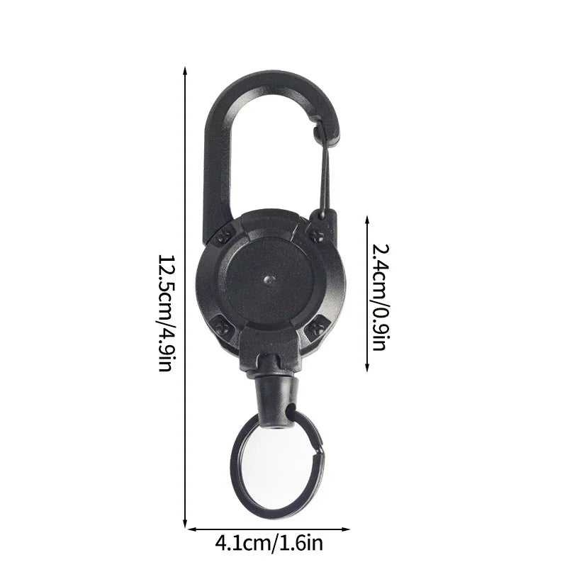 1pc Steel Wire Tactical Automatic Retractable Buckle Rope