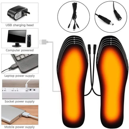 USB Heated Insoles Shoe Electric Foot Warming Pad