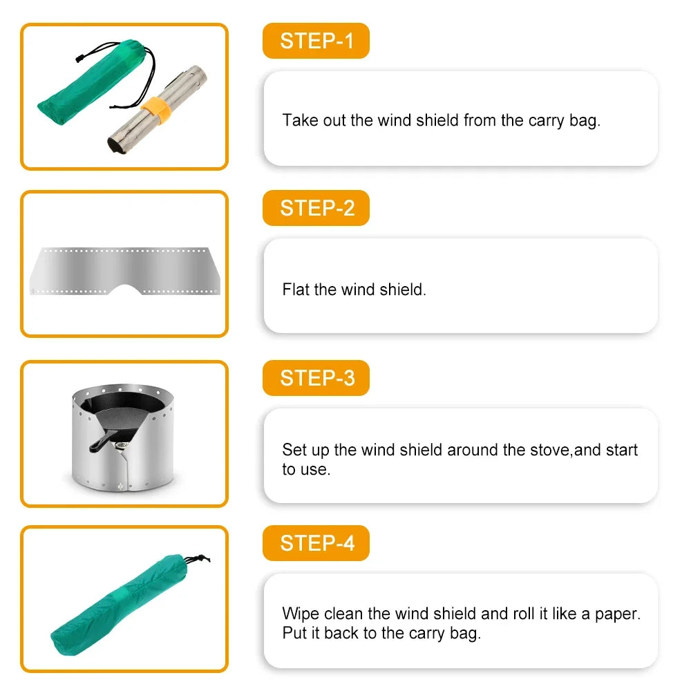 Camping Stove Wind Shield Screen