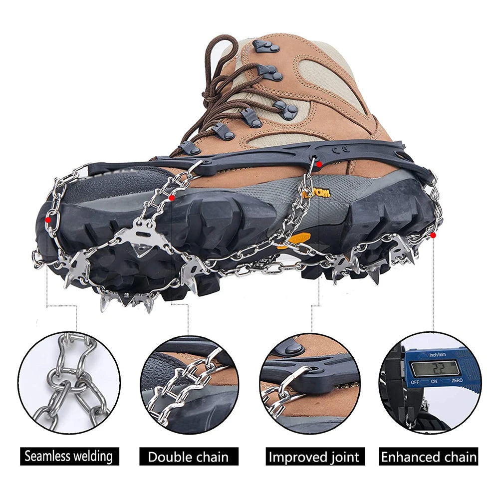 Crampons Shoes 19 Spikes Ice Snow Gripper Shoes