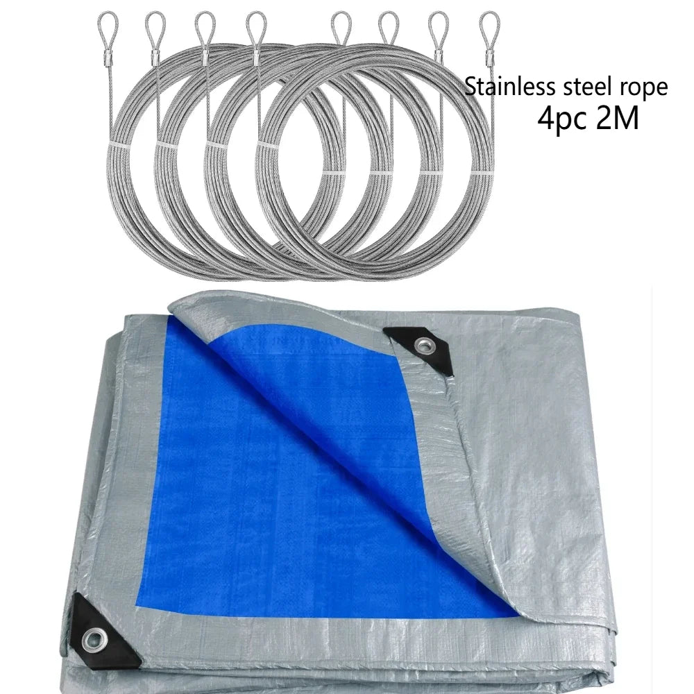 Large Waterproof Heavy Duty 5x4m/3x2m Tarp Rain Cover
