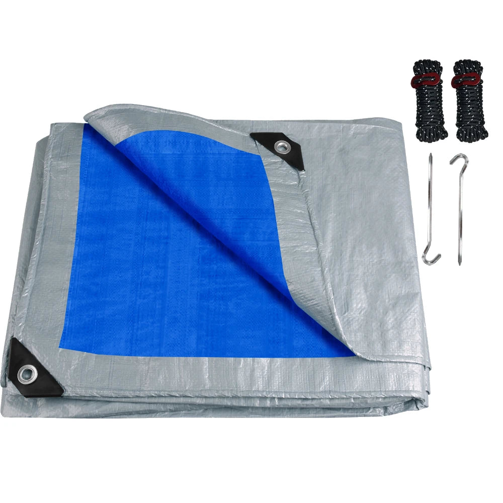 Large PE Tarpaulin Waterproof Sheet Cover with Reinforced Grommets