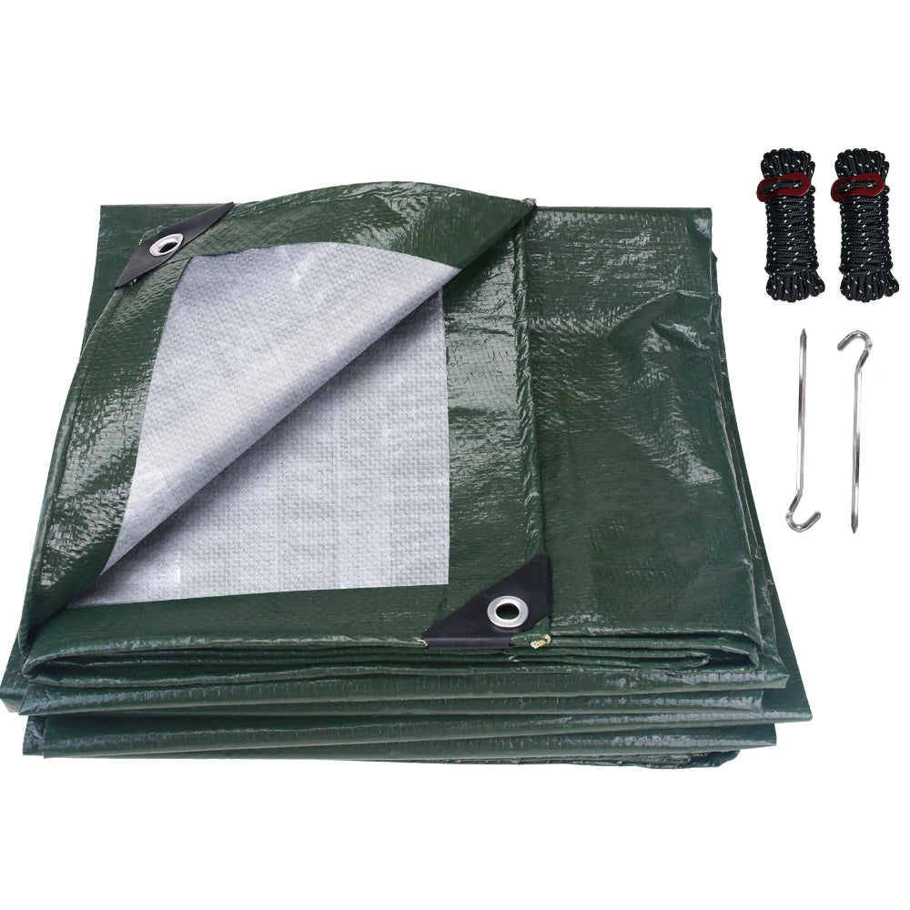 Large PE Tarpaulin Waterproof Sheet Cover with Reinforced Grommets