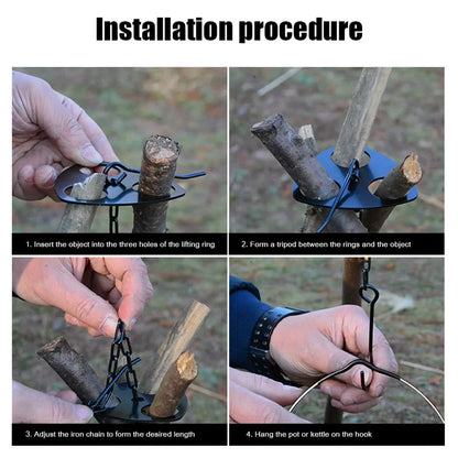 Portable Camping Tripod Hanging Rack  Campfire Cooking