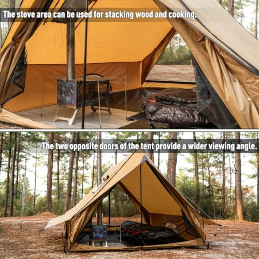 Camping Hot Tent Cabin with Stove Jack