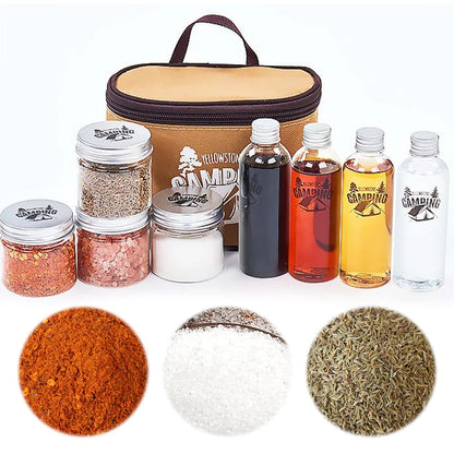 8Pcs Camping Seasoning Bottle Set with Storage Bag