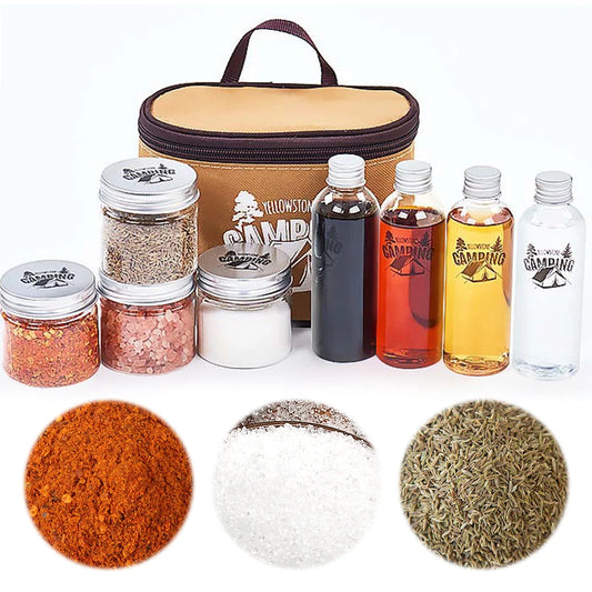 8Pcs Camping Seasoning Bottle Set with Storage Bag