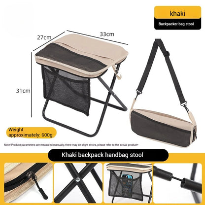 Foldable Backpack Stool Portable Folding Stool With Carry Bag