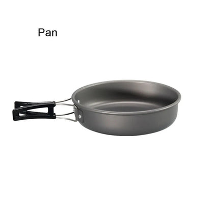 Outdoor camping cookware set aluminum non stick pot