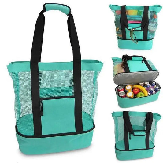 Large Mesh Beach Cooler Bag Outdoor Camping Picnic