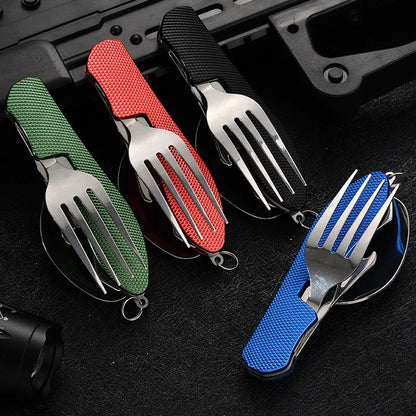 4 in1 Foldable Camping Utensil Set