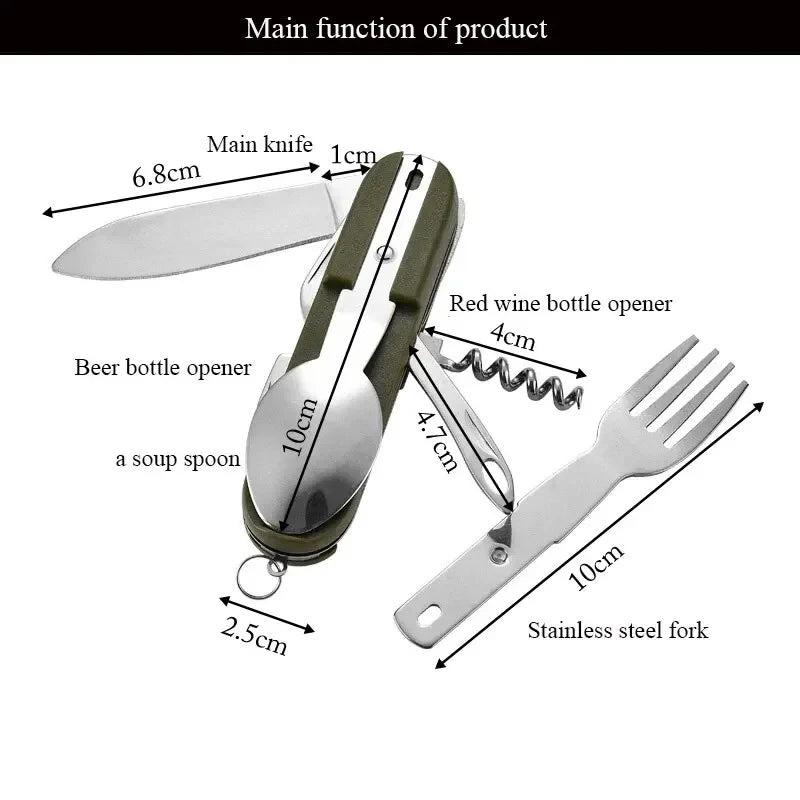 Stainless Steel 7 in 1 Camping Cutlery Set