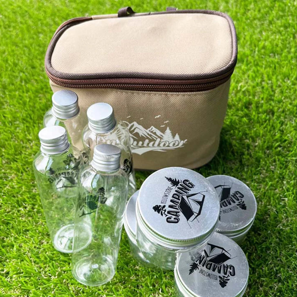 8Pcs Camping Seasoning Bottle Set with Storage Bag