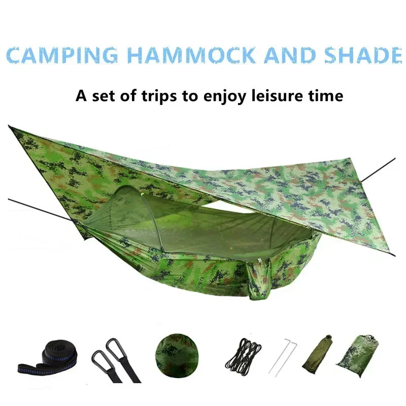 Pop-Up Portable Camping Hammock with Mosquito Net
