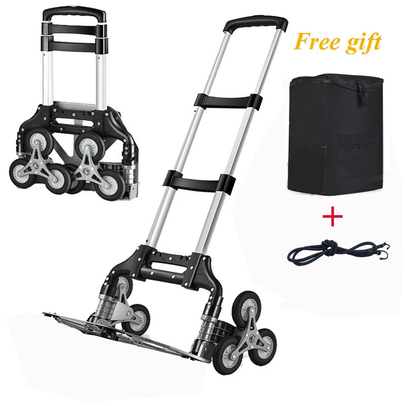 Hand Truck with Bungee Cord Heavy Foldable Trolley for Upstairs