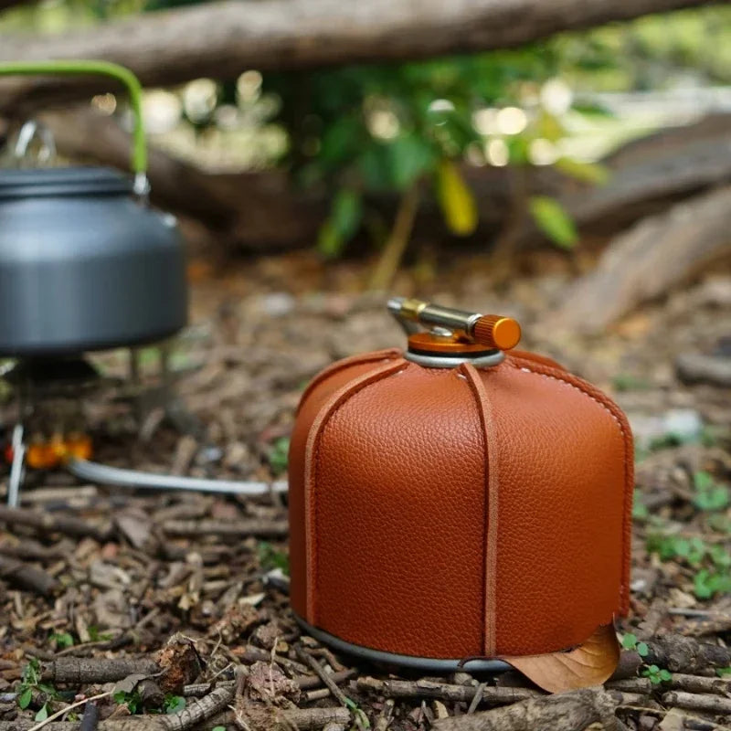 Gas Tank Protective Case PU Leather Fuel Cylinder Portable Camping Gas Covers