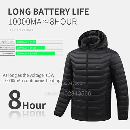 Men Heated Jacket USB Electric Heated Coat