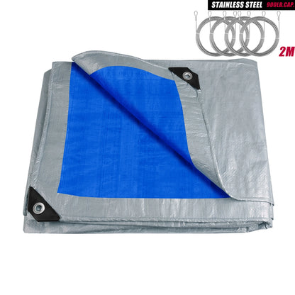 Large PE Tarpaulin Waterproof Sheet Cover with Reinforced Grommets