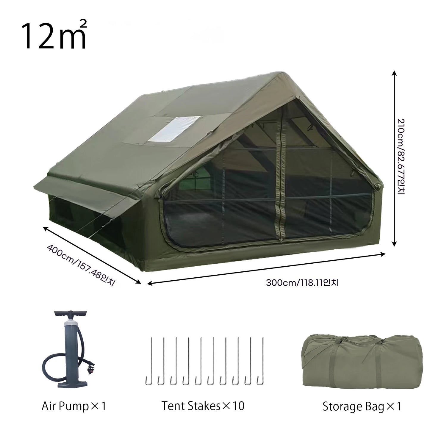 Inflatable camping tent 4-8 people with windows