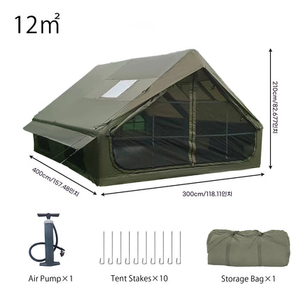 Inflatable camping tent 4-8 people with windows